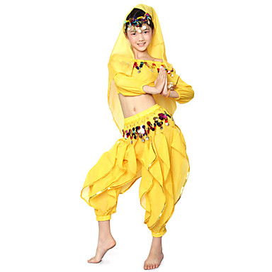 Belly Dance Outfits Children's Performance Chiffon Draped Sequins 3 ...