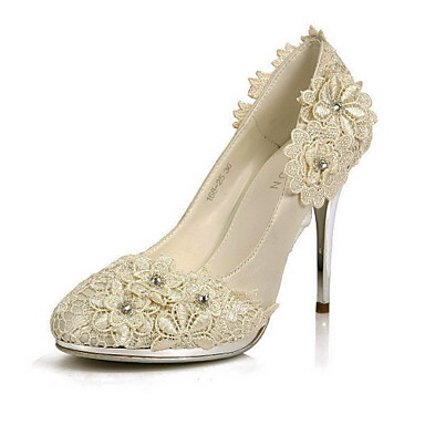 Elegant Satin Stiletto Heel Pumps/Closed Toe With Flower Wedding/Party ...