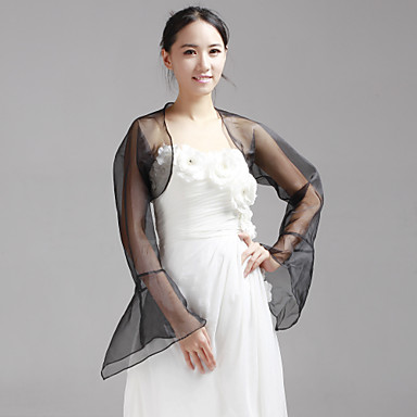 Wedding Wraps Coats/Jackets Long Sleeve Organza As Picture Shown ...