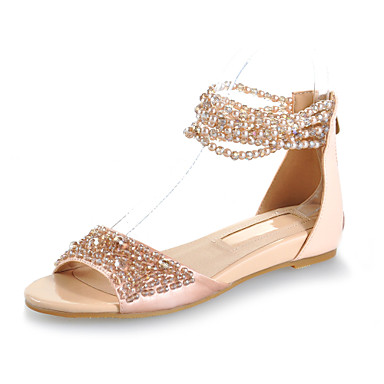 Chic Leather Wedge Heel Sandals With Imitation Pearl Party / Evening ...