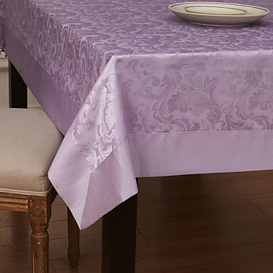 European Style Purple Floral Pattern Jacquard Polyester Table Cloth ...