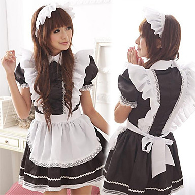 Cute Girl Black and White Ruffles Apron Maid Uniform 810589 2017 – $18.99