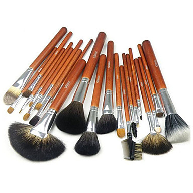 Pro High Quality 22 PCs Natural Mink Hair Makeup Brush Set with Pouch(2 ...