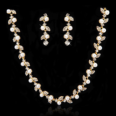 Alloy Silver/Gold Rhinestone Immitation Pearl Bridal Jewelry Set ...