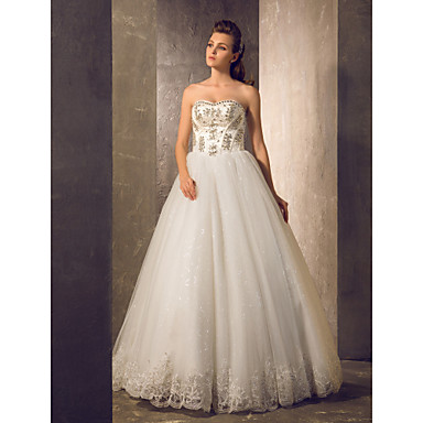 A-line Wedding Dress Floor-length Sweetheart Tulle with 945601 2016 ...