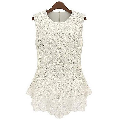 Women's Lace Sleeveless White Vest 1053648 2016 – $29.99