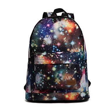 Men's/Women's Casual Starry Sky Canvas Backpacks(Linning Color Randoms ...