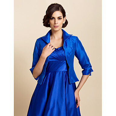 Wedding Wraps Coats/Jackets Long Sleeve Taffeta Royal Blue Wedding ...