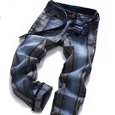 Men's Patchwork Blue/Gray Denim Jeans,Casual Long Pants 1720232 2016 ...