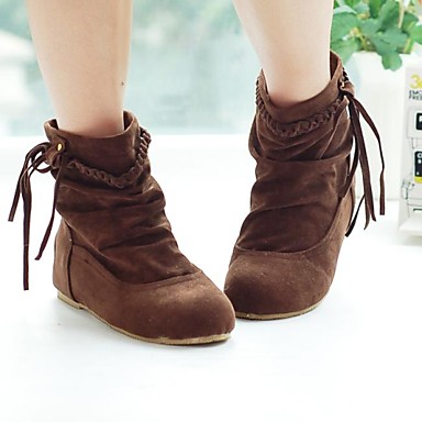 Women's Fall / Winter Fashion Boots Suede Casual Wedge Heel Black ...