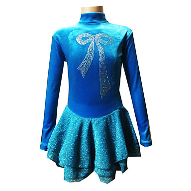 Danza Completo Velluto Blu Abbigliamento Da Ballo Latino