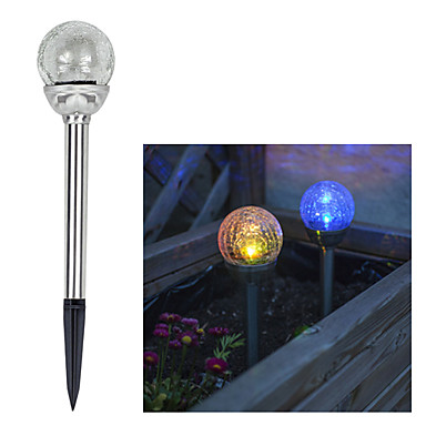 Solar Color Changing Crackle Glass Ball Stake Light (Cis-41285A) 743147 ...