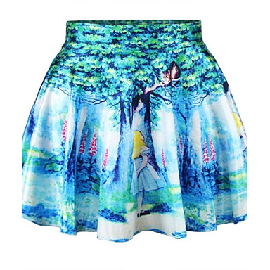 Women's Multi-color Skirts , Casual/Print/Cute/Party Mini 1824364 2017 ...