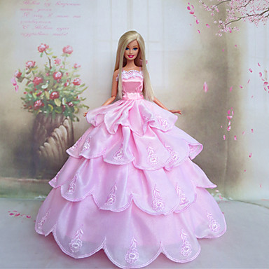 Barbie Doll Romantic Pink Princess Wedding Dress 2016 – $9.99