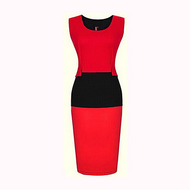 GGN Women's Round Neck Contrast Color Bodycon Sleeveless Dress 1927044 ...
