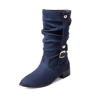 Women's Shoes Leatherette Spring Winter Chunky Heel Mid-Calf Boots For ...