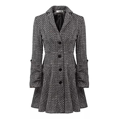 Women's Fashion Houndstooth Slim Long Tweed Coat 1952542 2016 – $19.99
