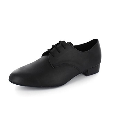 Modern Men's Heels Chunky Heel Leather with Lace-ups Dance Shoes ...