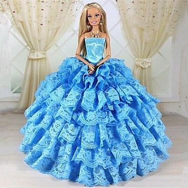 barbie cielo muñeca azul del vestido de boda de varias capas 2126095 ...