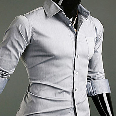 INMUR Light Gray Leather Stitching Polka Long Sleeve Shirt 689538 2016 ...