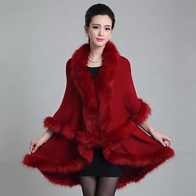 Women's Elegant Winter Fashion Long Fur Cloak Coat (More Colors) - USD ...