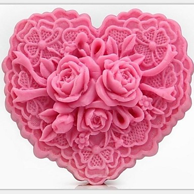 Heart Shaped Flower DIY Fondant Cake Chocolate Silicone Mold Cake ...