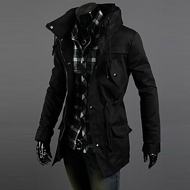 Men's Long Sleeve Casual Jacket,Cotton Blend Solid Multi-color 2803951 ...