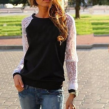 Women’s Lace Sleeves T Shirt 2439862 2017 – $28.32