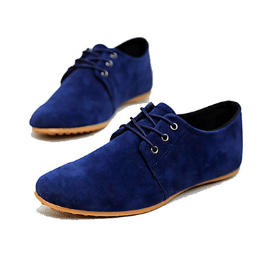 Men's Spring / Summer / Fall Round Toe Faux Suede Casual Flat Heel Lace ...