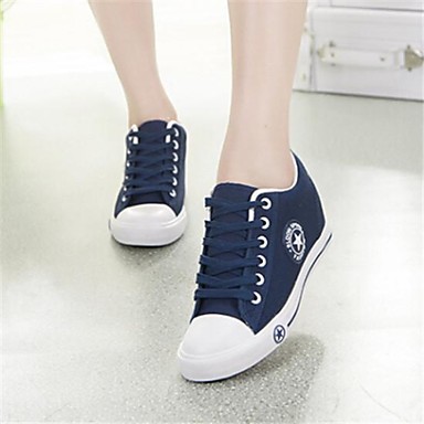 Women's Shoes Low Heel Round Toe Fashion Sneakers Casual Black/Blue ...