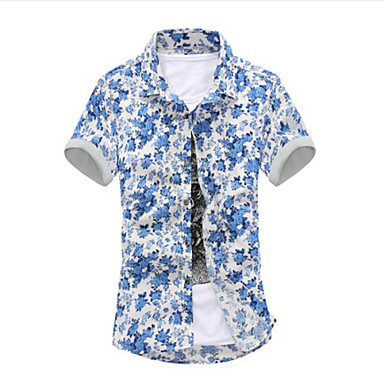 Men's Casual Floral Short Sleeve Shirts - USD $ 16.99