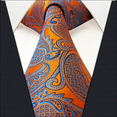 U26 Shlax&Wing Geometric Orange Blue Mens Neckties Ties Fashion Wedding ...
