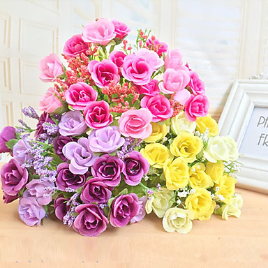 High Quality Artificial Flower Bright Color Rose Silk Flower for ...