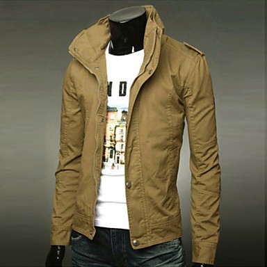Men's Casual/Sport/Plus Sizes Pure Long Sleeve Regular Jacket (Cotton ...