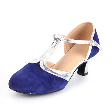Women‘s Dance Shoes Modern Suede Cuban Heel Black/Blue/Brown 2271177 ...