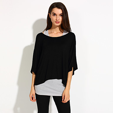 Women's Asymmetrical/Off The Shoulder/Flare Sleeve Casual Loose-fitting ...