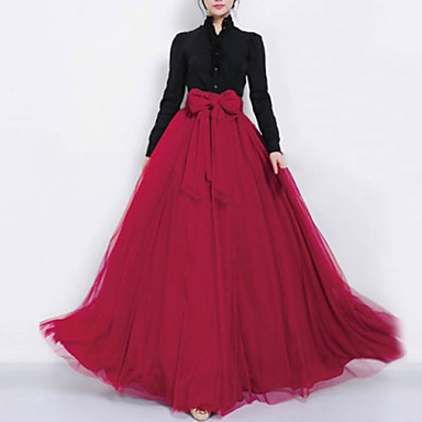 Women's Black/Blue/Purple/Red Skirts , Casual/Party Maxi 1258792 2016 ...