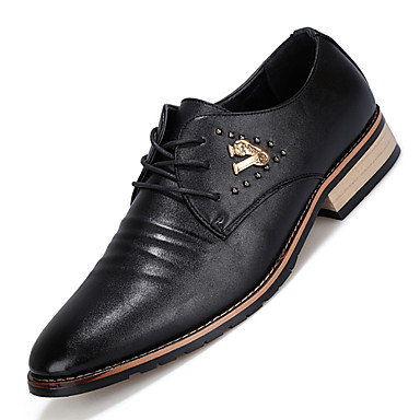 Men's Oxfords Comfort Leather Office & Career / Casual Flat Heel Lace ...