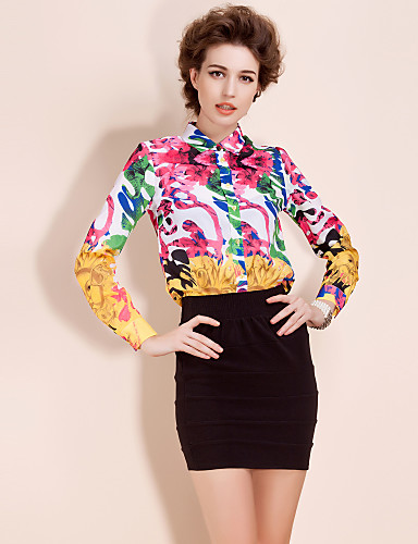 TS Baroque Style Print Button-down Blouse Shirt (More Colors) 291957 ...