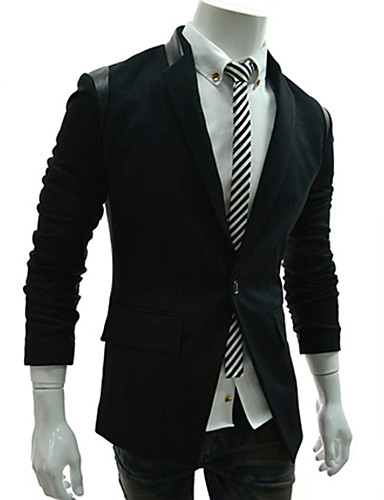 Men's Solid Casual Blazer,Knitwear Long Sleeve Black / Gray 1249200 ...