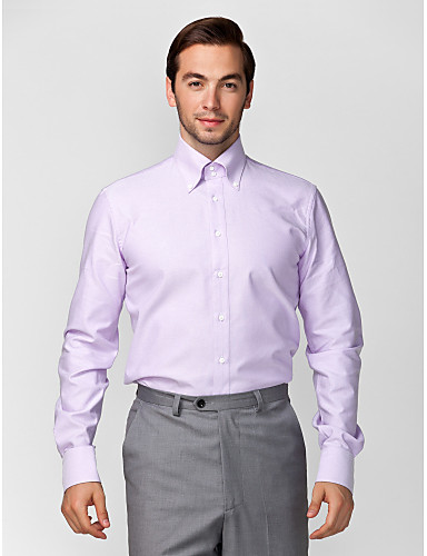 Light Purple 100% Cotton Solid Shirt 1398974 2017 – $34.99