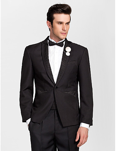 Black Polyester Tailored Fit Two-piece Tuxedo 1811682 2017 – $39.99