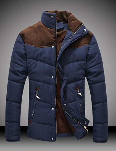 Men's Stand Coats & Jackets , Cotton / Cotton Blend Long Sleeve Casual ...
