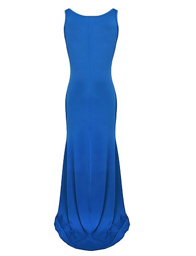 Women's Party/Cocktail Sexy Trumpet/Mermaid Dress,Solid Round Neck Maxi ...