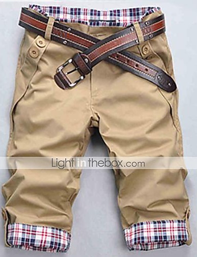 Men's Black/Beige/Brown Check Pattern Casual Cropped Pants 2850346 2017 ...