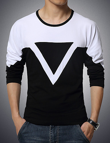 Men's Casual Spell Color Triangle T-Shirts 4291887 2017 – $10.49
