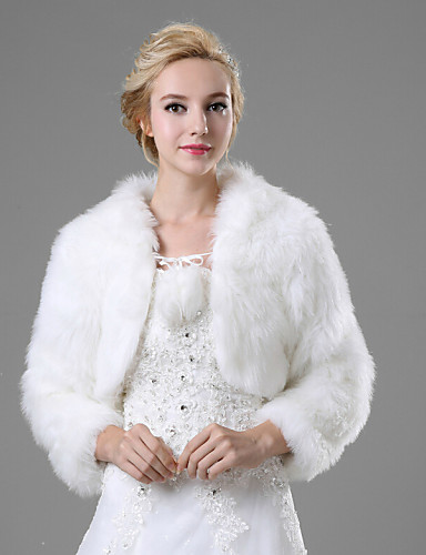 Wedding / Party/Evening / Casual Faux Fur Shrugs 3/4-Length Sleeve Fur ...