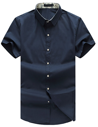 Men's Plus Size 7XL Solid Business Slim Fit Casual Short Sleeve Shirt ...