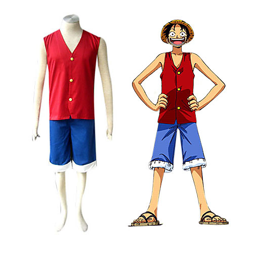 фото Вдохновлен one piece monkey d. luffy аниме косплэй костюмы японский косплей костюмы пэчворк без рукавов жилетка / шорты назначение муж. Lightinthebox