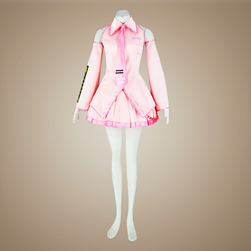 

Inspired by Vocaloid Sakura Miku Video Game Cosplay Costumes Cosplay Suits / Dresses Patchwork Sleeveless Shirt Skirt Sleeves Costumes / Stockings